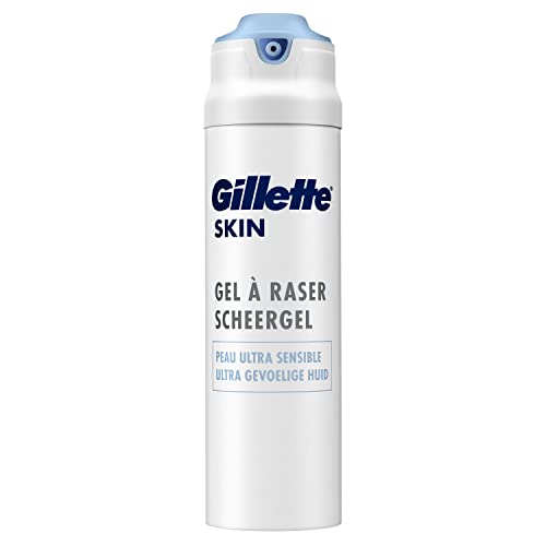 Gillette SKIN Gel À Raser Peau Ultra Sensible 200 ml, Protège, Apaise Et Rafraîchit Votre Visage Pendant Le Rasage