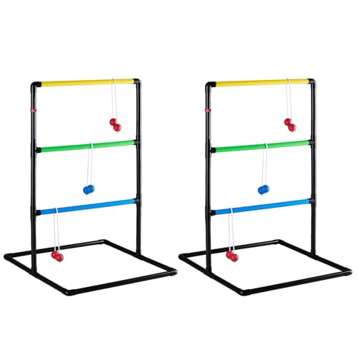 OLIXIS Ladder Ball Set for All Ages Bolas Scoreboards & Carry Bag Black