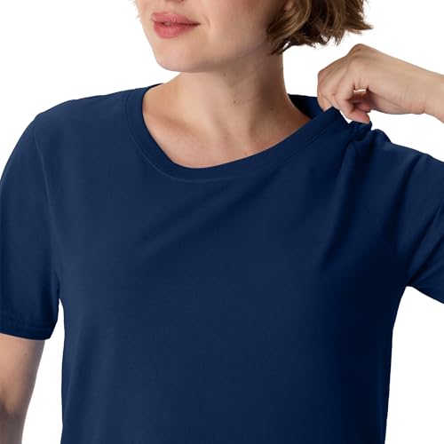 Image of Hanes Women's Perfect-T Crewneck T-Shirt, Lightweight Cotton Short Sleeve Tee for Women