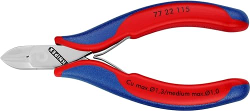 Alicates de corte diagonal KNIPEX 77 22 115 SB para electrónica con mangos 4