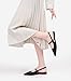 Slingback Flats for Women, Pointed Toe Women's Flats Square Topline Slip On for Fashion Dressy Date Comfort Casual Office Shoes for Women Black