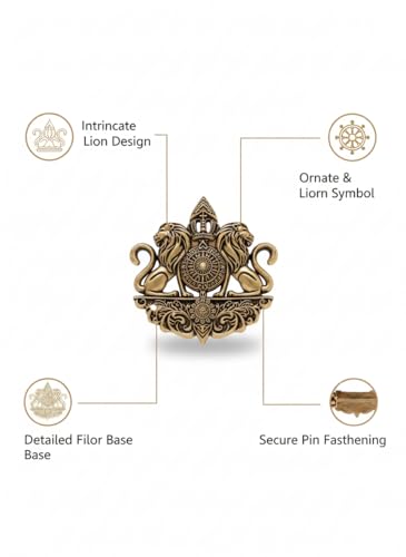 Image of Antique Gold Brooch Pin for Men Women Vintage Saree Blazer Coat Lapel Fashion Jewellery