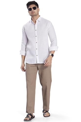 Image of DIVISIVE Men's Relaxed Fit Cotton Linen Blend Trousers
