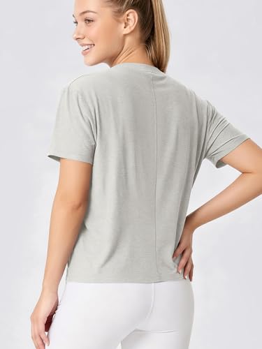 Image of ODODOS Women's Performance Cropped Tee Ultra Soft odSTRATUM Tech Short Sleeve Relaxed Top Crew Neck T-Shirts