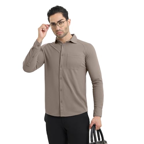 Image of Solid Charcoal Grey Workday Shirt with Raglan Sleeves