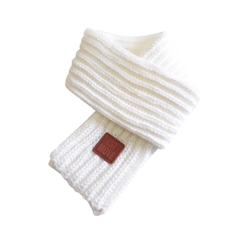 Kleiner Schal Gestrickter Schal Herbst Und Winter Einfacher Trend Für Damen Kurzer Lederschal Label Vkw220 (Weiß, Einheitsgröße)