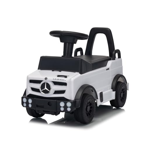 HEIMILI Mercedes-Benz Unimog Licensed Kids Push Car, Foot to Floor Toddler Ride On Toy for 1-2 Year Olds, Sliding Car with Safety Bumper Guards (White)