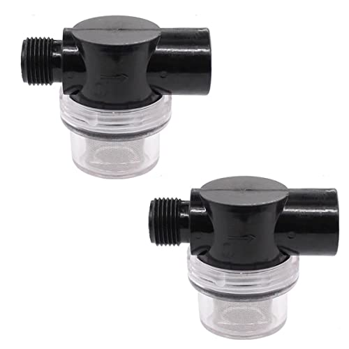 Twist On Pipe Water Pump Strainer Compatible With Shurflo Or Wfco ,1/2" Npsm Inlet/Outlet With 50 Mesh Stainless Steel Filter Screen For Rv Marine Replacement Water Pumps 2 Pack
