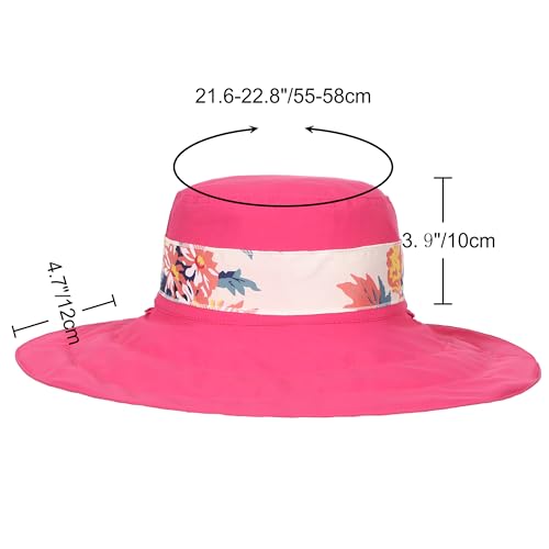 Sombrero de Sol Mujer Estampado Floral Verano Ala Ancha miniatura 5