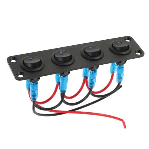 GRIRIW 4 Gangs Boat Toggle Switch Panel Marine Rocker Switch Panel for Automotive Car Truck Yacht