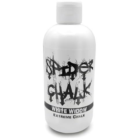 SPIDER CHALK 8oz White Widow Extreme Liquid Chalk, Dry Hands, Better Grip for Gym, Powerlifting, Weightlifting - Skin Friendly, Made in The USA Cover