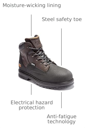 Image of Timberland PRO mens Powerwelt 6 inch Steel Safety Toe Waterproof Industrial Work Boot