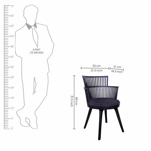 Image of Creative Cafe Chair, Featuring a Sleek Open-Slat backrest, Plush Cushioned Seating, and a deep Black Finish, These Chairs are a Perfect Blend of Modern Style. | CS-1221 /P2 (Black)