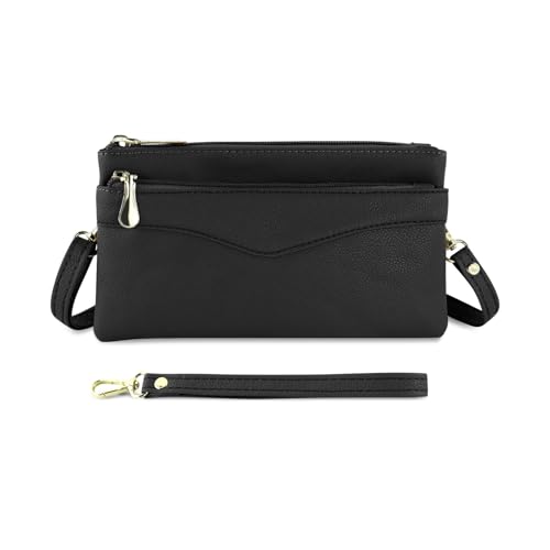 Bolsos cruzados para mujer YZCIS de cuero PU con dos correas desmontables para el teléfono móvil