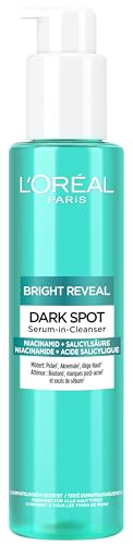 L'Oréal Paris Serum-Cleanser - Reinigt porentief gegen Pigment- & Aknemale, für einen strahlenden Teint, mit Niacinamid & Salicylsäure, Bright Reveal Dark Spot Serum-in-Cleanser, 150 ml