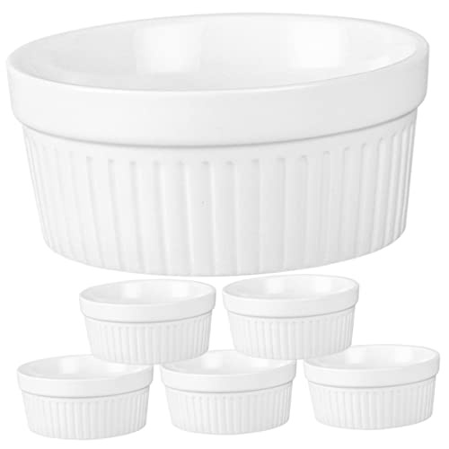 IMIKEYA 6pièces Lot Ramequins Céramique Multifonctionnels Bols Antiadhésifs Pour Desserts Et Pâtisserie Résistants Et Faciles à Nettoyer