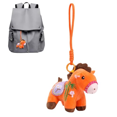 HohuzSruk Llavero de caballo – Bonito colgante – Llavero de la suerte del año de caballo 2026 | para mochila, novio, niña, mujer, coche, San Valentín, Navidad, naranja, Refer to description