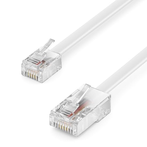 deleyCON 0,5m Telefonkabel RJ11 auf RJ45 Modularkabel Flachkabel RJ11 Stecker zu RJ45 Netzwerk Stecker Telefondose Modem Router Fax ISDN DSL VDSL Internet Weiß deleyCON 0,5m Telefonkabel RJ11 auf RJ45 Modularkabel Flachkabel RJ11 Stecker zu RJ45 Netzwerk Stecker Telefondose Modem Router Fax ISDN DSL VDSL Internet Weiß