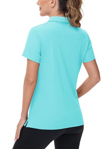 Image of TACVASEN Women's V-Neck Polo Shirts UPF 50+ Short Sleeve Sun Protection Quick Dry Golf Polos Collared Shirt