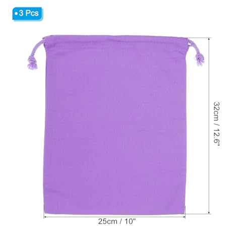 PATIKIL Reusable Drawstring Bags, 10x12.6 Inch 3 Pack Multipurpose Cotton Dust Bags, Luggage Organizer - Image 2