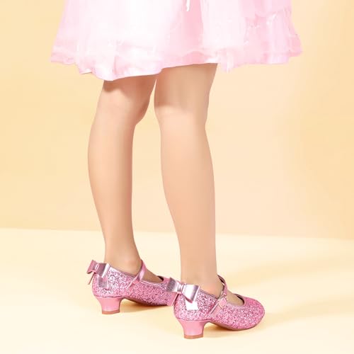 Image of PANDNAINJIA Girls Dress Shoes Toddler Heels Mary Jane Pumps