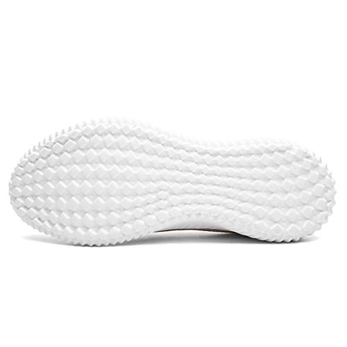 Women's Athletic Walking Driving Shoes Casual Mesh Comfortable Sneakers Loafers Slip On Flats Tennis Trainer Shoes (US:5, White)