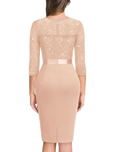 Image of Miusol Women's Retro V Neck Floral Lace Ruffle Style Cocktail Party Dress