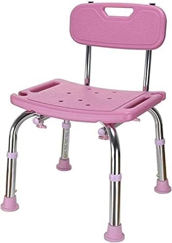 Silla de Ducha Bañera Estable, Liviana y portátil, Silla de Ducha for discapacitados de Altura Ajustable con Respaldo, Taburete Resistente for Asiento de bañera