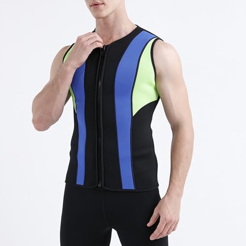 Chaleco de traje de neopreno sin mangas para hombre de 3 mm con cremallera frontal, para natación, buceo y surf (A_Large) miniatura 2