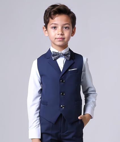 Boys Formal Suit Vest Solid Dress for Toddler Kids Formal Wedding Outfit Size 2-14 Years2