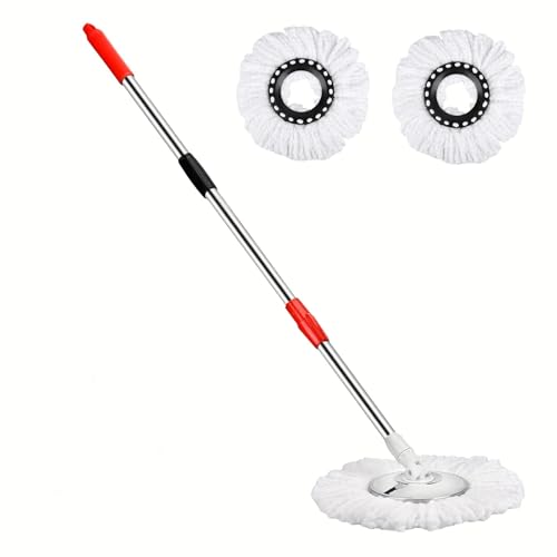 Spin Mop Replacement Handle 360 Degree Spin Mop Pole Handle Replacement Rotating Telescopic Stick for Head Replace Spinning Household Cleaning Accessories for Home