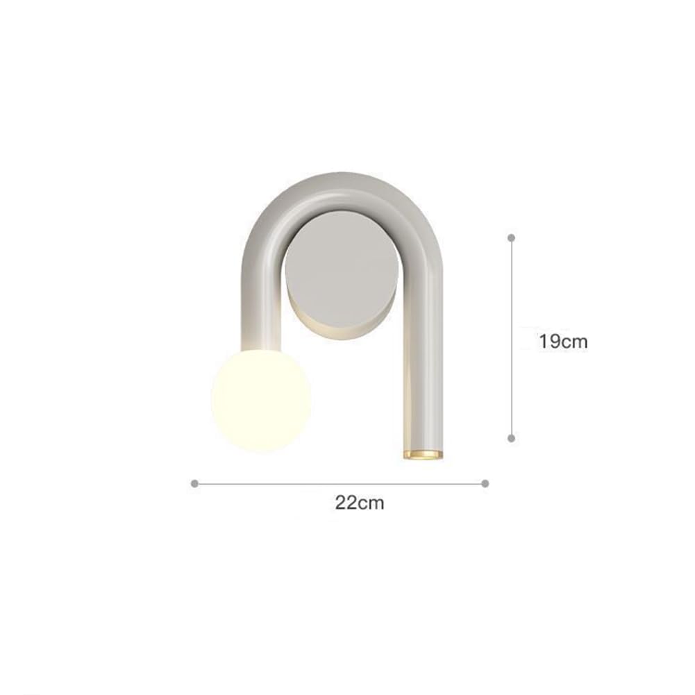 Lampada da Parete for Interni Dimmerabile 12W Luce Calda/Naturale/Bianca Moderna Decorativa in Metallo for Soggiorno Camera Letto Corridoio Scale Hall, Bianca(A)
