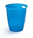 Price comparison product image Durable Trend Small Waste Paper Bin - Bedroom & Office Waste Baskets - 16 Litre Capacity - Transparent Blue