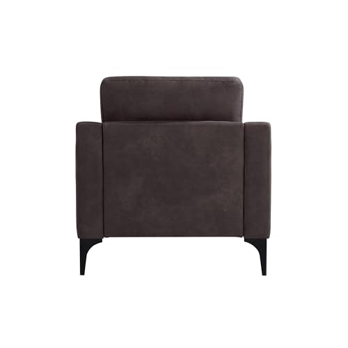 Image of Serta Triton 31.5 inch Modern Accent Chair, Dream Coils, Easy Assembly, Sloped Arm, Vegan Suede, Charcoal