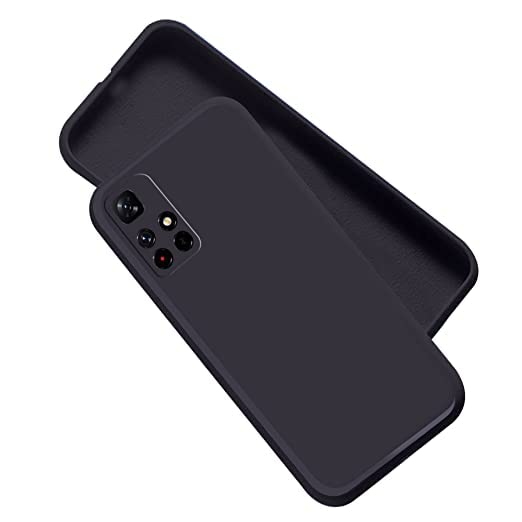 A rtistque Liquid TPU Silicone Matte Shockproof Flexible with Camera Protection Soft Back Cover Case for Mi Redmi Note 11T 5G / Poco M4 Pro 5G - Black