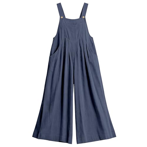 Mono de verano para mujer holgado de muselina de algodón 5
