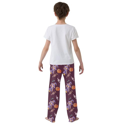 ZZXXB Witch Candy Boys Long Pants Soft Trousers Elastic Waist Kids Lounge Bottoms with Pockets S-XL3