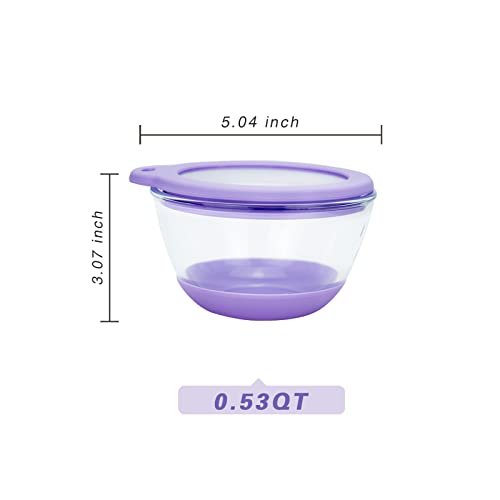 Tazón de vidrio para mezclar con tapa hermética 0.53 QT miniatura 2