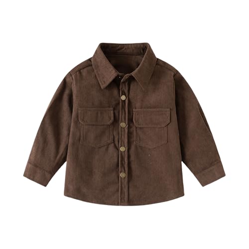 Toddler Boys Corduroy Button Down Shirt Kids Spring Fall Casual Long Sleeve Shirt Jacket Lightweight Soft Versatile