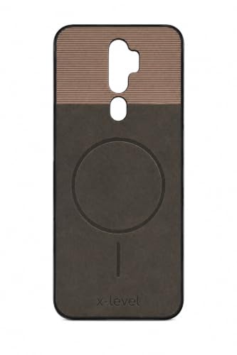 Image of Bintage Dual-Leather 2in1 Phone Case| Soft Touch Finish | Full Camera Protectection Back Cover Compatible for Oppo CPH1933 /Oppo A5 2020 - White & Matelic Grey
