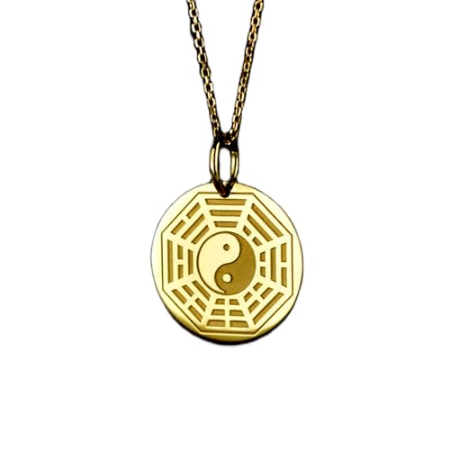 Amuleto bagua collar yin yang plata ley evita malas energías con joyería feng shui