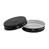 North Mountain Supply - SB70-BK-12 Regular Mouth Metal One Piece Mason Jar Safety Button Lids (Pack of 12, Black)