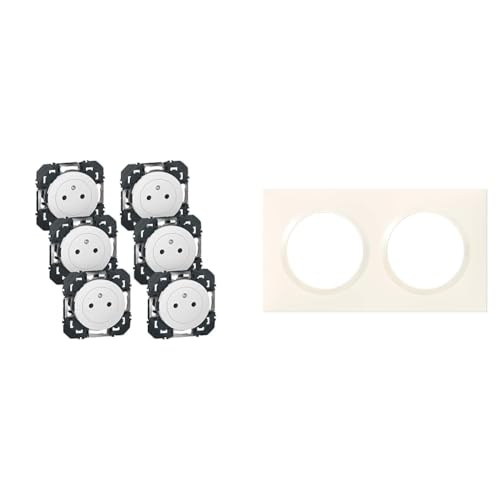 Prise electrique Legrand dooxie 16A avec plaque carree blanche