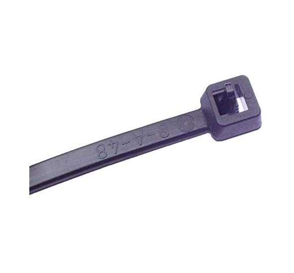 100 Pack Releasable Reusable Cable Ties Black Natural Strong Nylon Premium Cable Ties (4.8mm x 370mm, Black)
