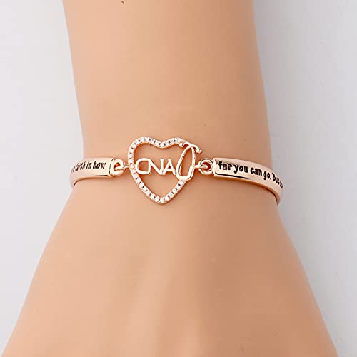 BNQL CNA Certified Nurse Assistant Stethoscope Heart Bracelet CNA Charm Jewelry Gifts for Nursing Student4