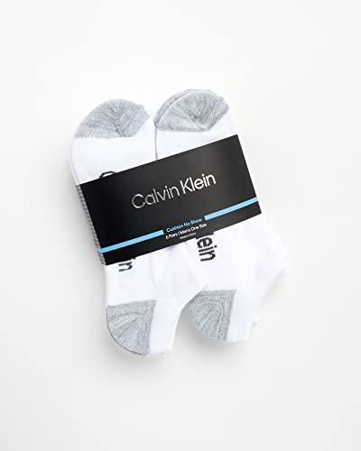 Image of Calvin Klein Mens No Show Socks - 6 Pack Soft Cotton Blend Cushioned Athletic Low Cut Socks for Men for Sports and Running