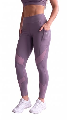 Image of Mehrang Stretchable Gym Pants for Women & Tights for Women Workout with Mesh Insert & Side Pockets