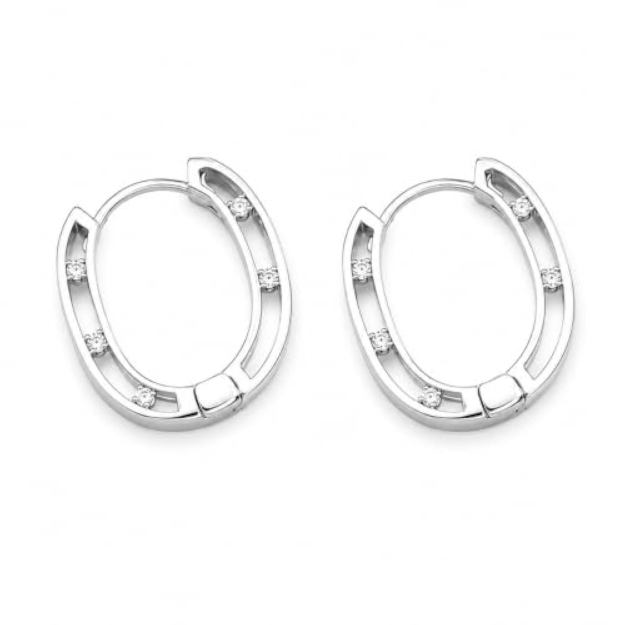 Women's 925 Sterling Silver Geometric Square Hoop Earrings