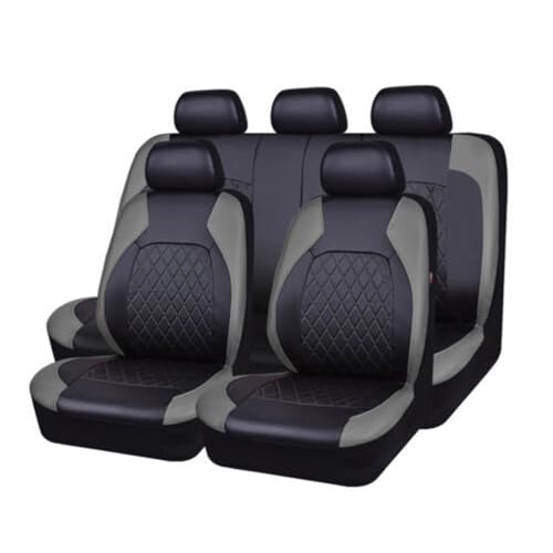 JZWSD Universal Car Seat Covers for Suzuki Jimny GJ FJ/Samurai/Alto K/GF/HA/Baleno EW/EG 5-Seats All Weather Leather Durable Front Rear Seat Cushion Protector Accessories,5Seats-Grey1