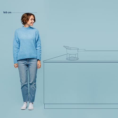 Foto von kela Käsefondue Set 10tlg, Aluguss Fondue für 6 Personen LANCY, keramisch beschichtet, Käse Fondueset mit Brennpastenhalter, Gabeln, Gabelhalter